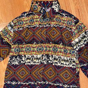 Mens Large Button Up Longsleeved Patterned Shirt